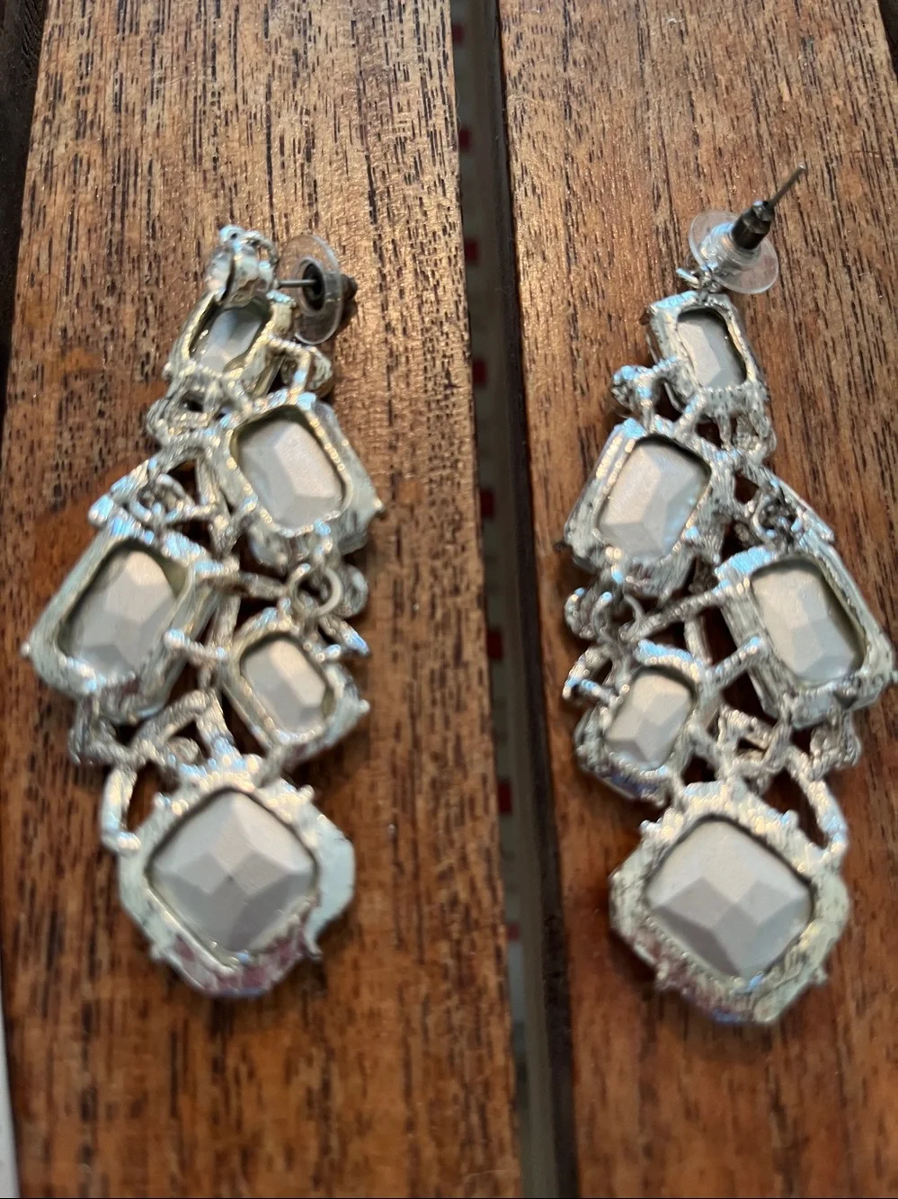 Wedding/Pageant Crystal Drop Statement Earrings - Clear/Silver